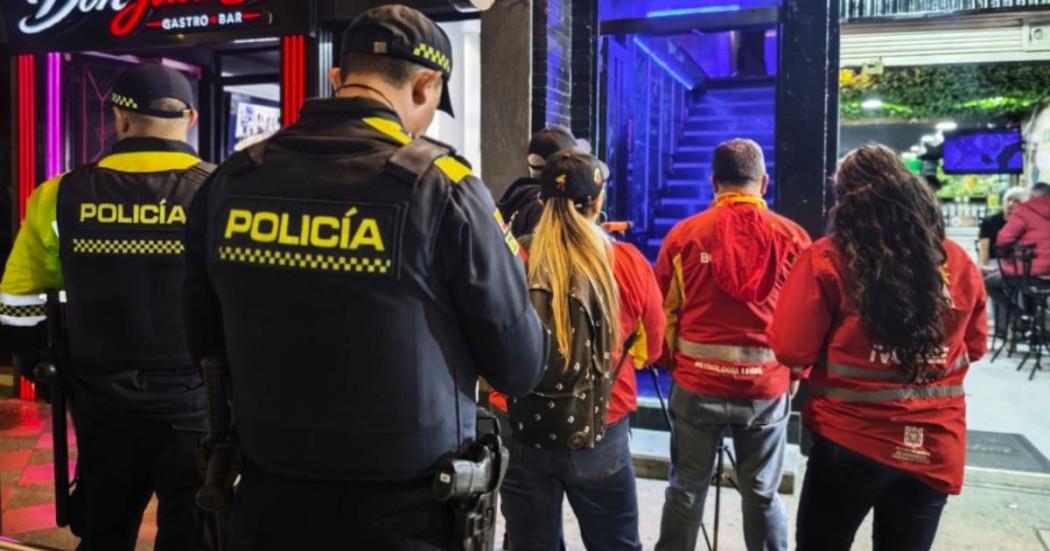 Foto de operativos de las autoridades durante medida de ley seca en Bogotá.