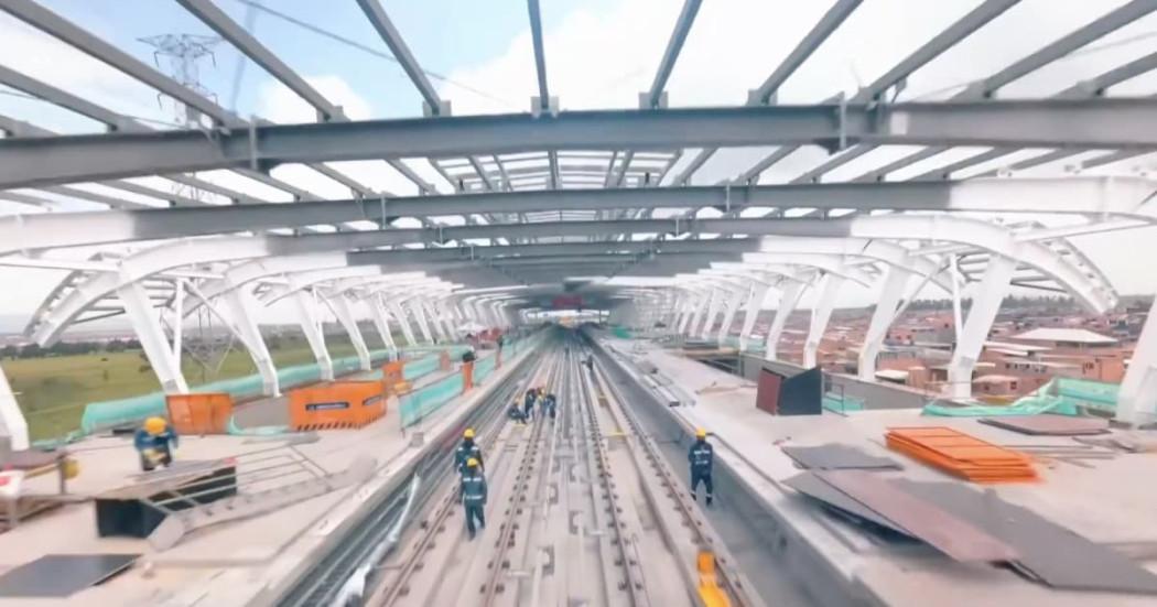 Foto de las obras de la Línea 1 del Metro de Bogotá en la Estación 1.