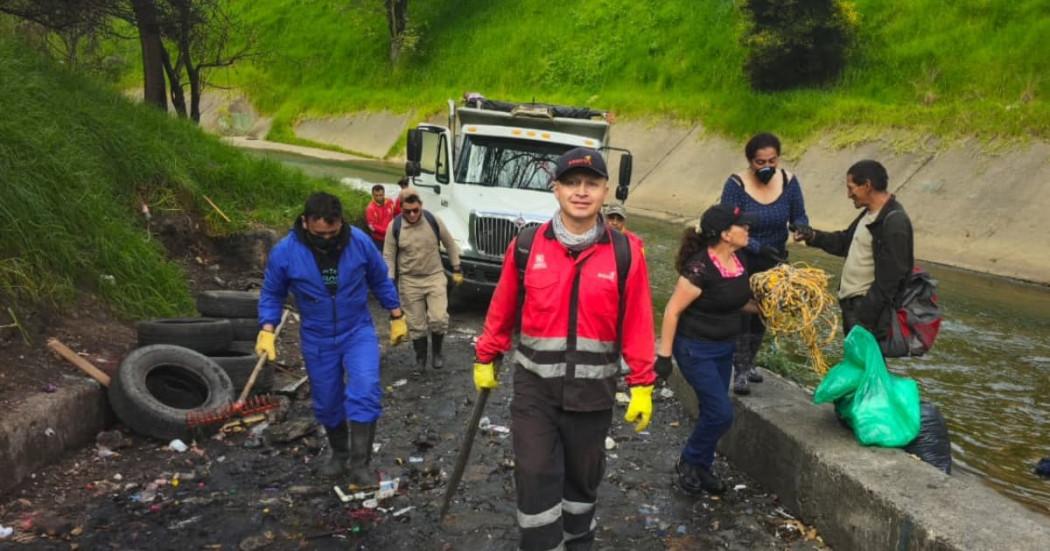 Foto del operativo de recuperación de la ronda del río Fucha, al suroriente de Bogotá.