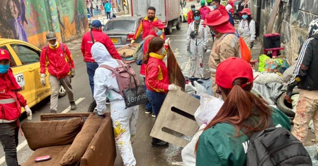 Foto del operativo de recuperación de espacio público Los Mártires, centro de Bogotá.