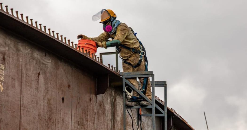 Foto de un frente de obras en Bogotá.