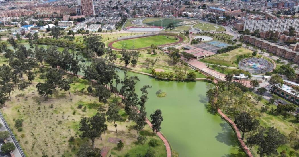 Imagen panorámica del parque Timiza de Bogotá
