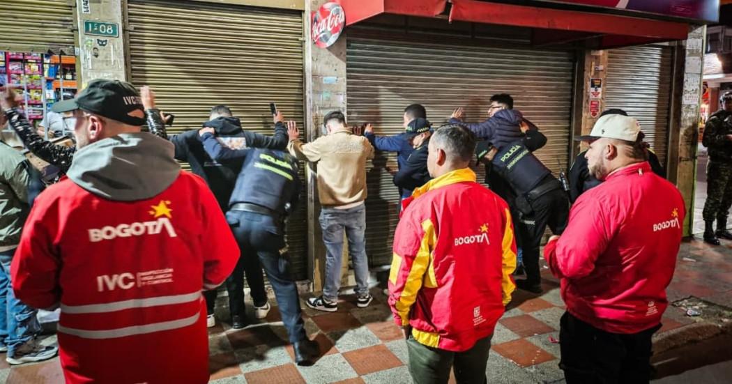 Foto del operativo en Los Mártires, en centro de Bogotá.