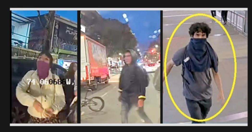 Foto de los sujetos señalados de vandalismo, buscados en Bogotá.