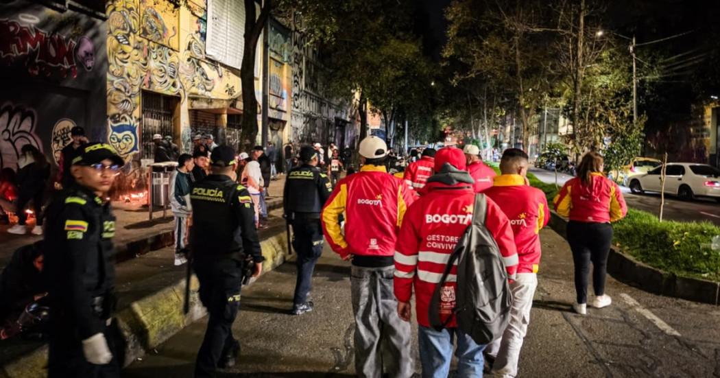 Foto de funcionarios del Distrito en operativo de seguridad