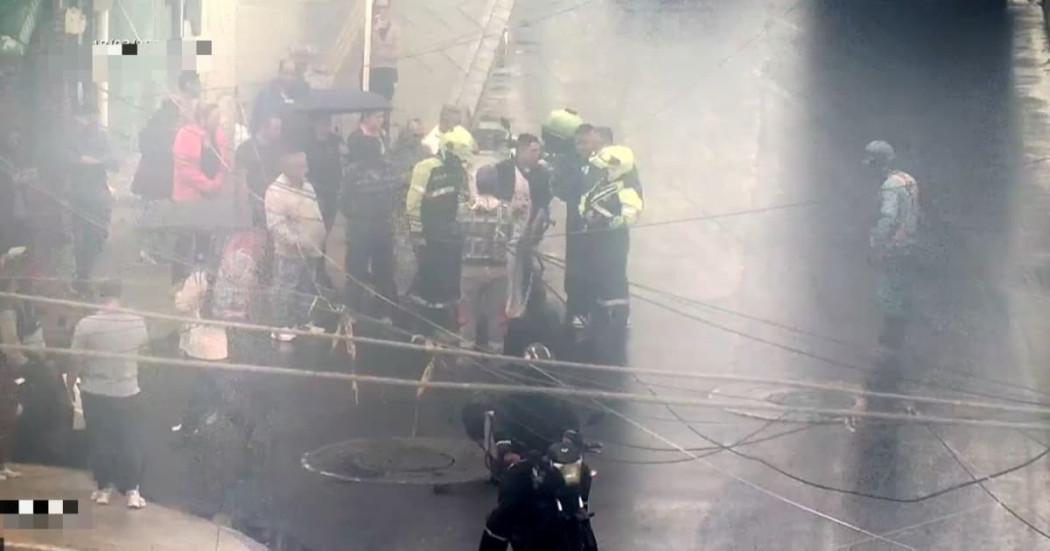 Imagen de cámara de videovigilancia que muestra el momento de la captura. 