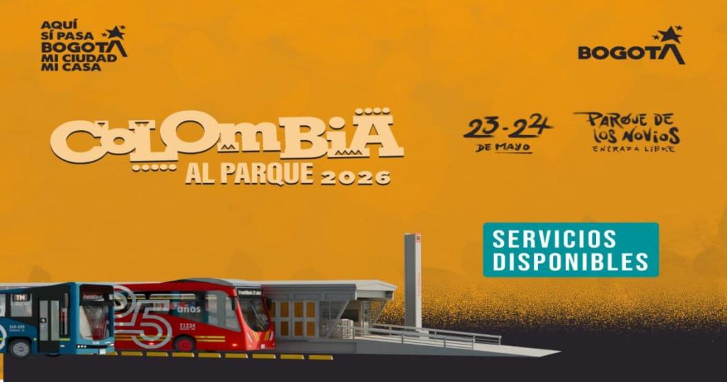 Pieza gráfica de Colombia al Parque 2026
