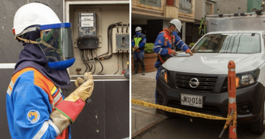 Imagen de dos técnicos de ENEL realizando trabajos de mantenimiento.