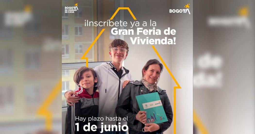 Imagen gráfica que invita a realizar la inscripción en la feria de vivienda 2026