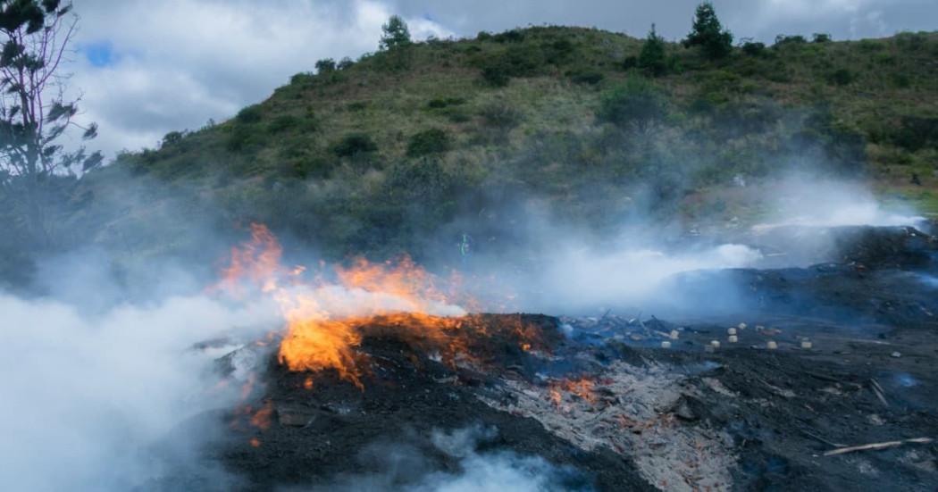 Foto de una quema forestal en uno de los bosques de Cundinamarca.