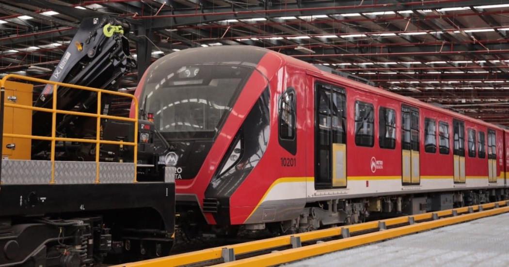 Foto de un tren del Metro en el patio taller de Bosa, al suroccidente de Bogotá.