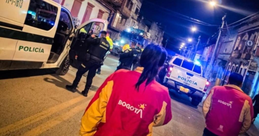 Foto de funcionarios del Distrito en operativo de seguridad