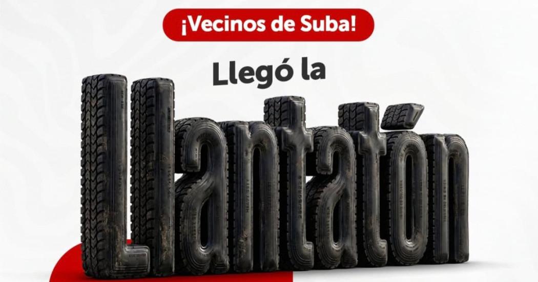 Publicidad 'Llantatón' en Suba, Bogotá