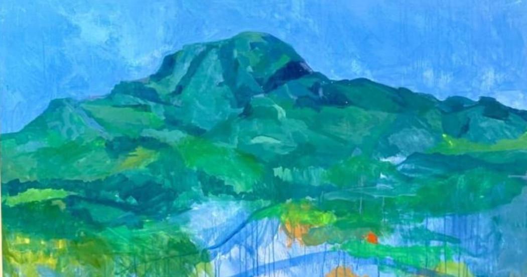 pintura de Maria Cecilia Galindo alusiva a Cerros Orientales de Bogotá