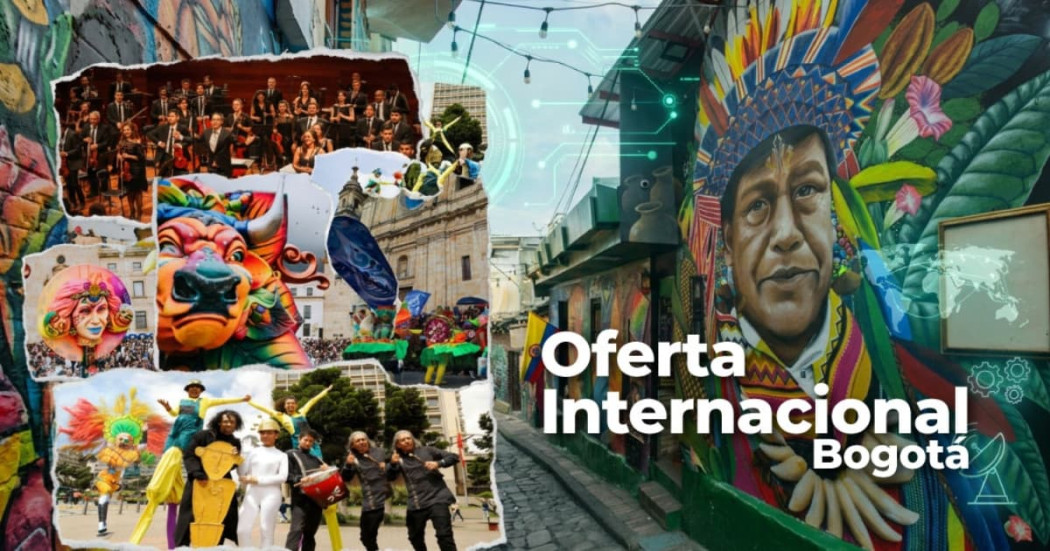 Foto del centro histórico de Bogotá y el Chorro de Quevedo con su arte urbano.