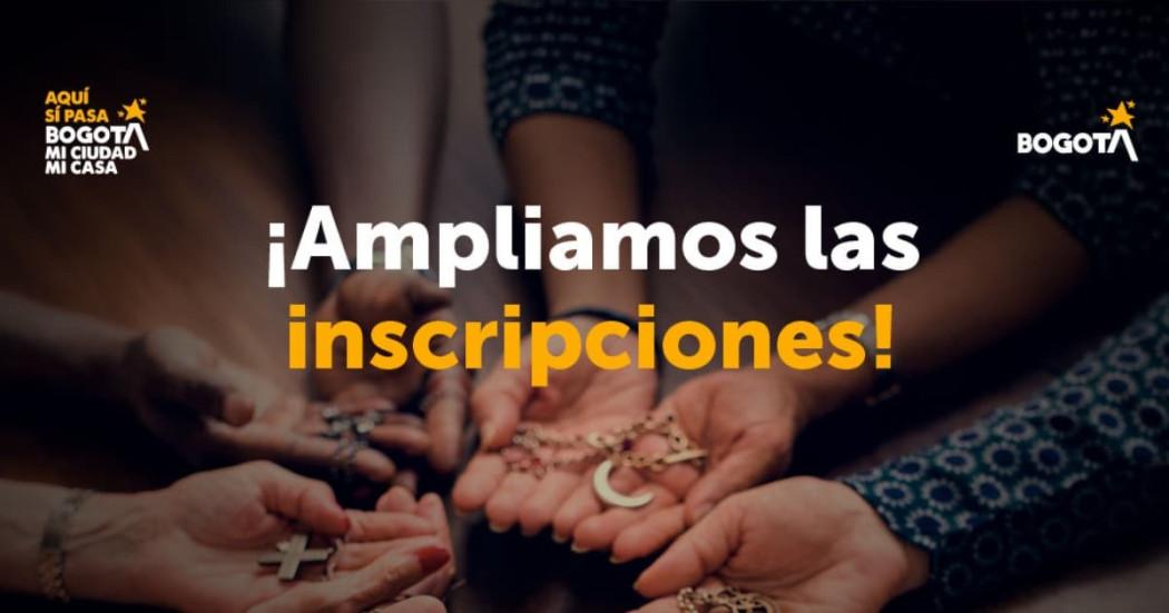 Imagen de la pieza gráfica de la Alcaldía Local de Tunjuelito que indica que las inscripciones están abiertas para el Comité de Libertad Religiosa.