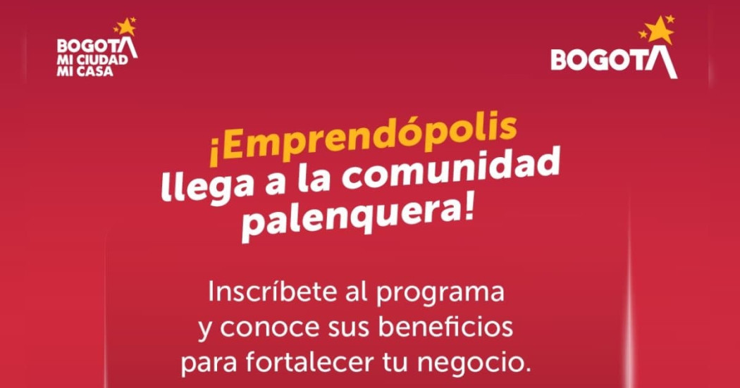 Imagen del programa Emprendópolis en Bogotá, que apoya a emprendedores y pequeños comerciantes.