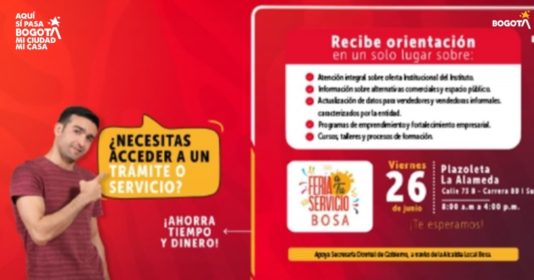Imagen de la 'Feria a Tu Servicio' en Bosa este viernes 26 de junio 2026.