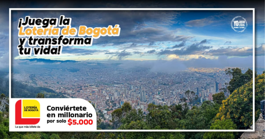 Imagen de la pieza gráfica que promociona el sorteo de la Lotería de Bogotá 