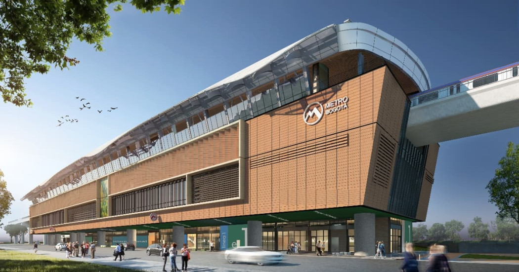 Render de una de las estaciones de la Línea 1 del Metro de Bogotá.