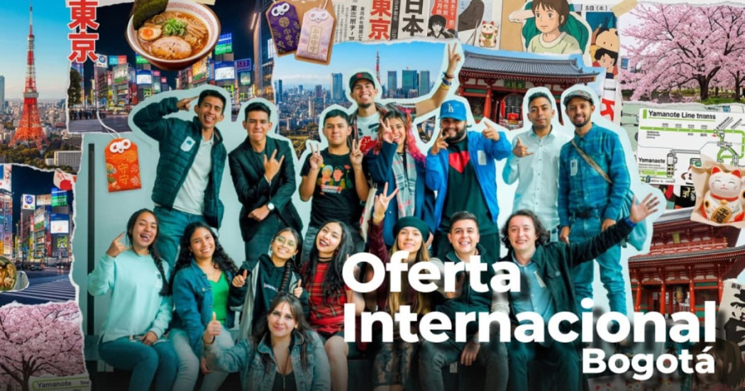 Foto de un grupo de jóvenes y adultos en una calle en Bogotá.