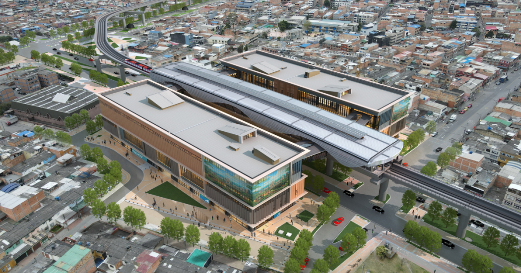 Imgen panorámica de la obra del Metro de Bogotá.