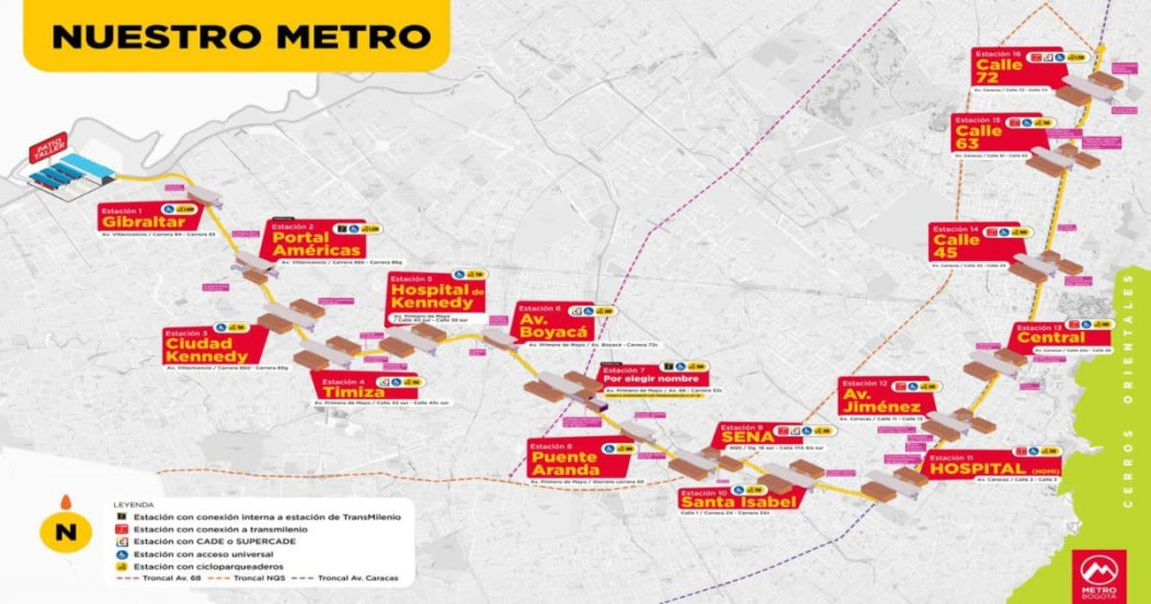 Pieza gráfica del Metro sobre las estaciones