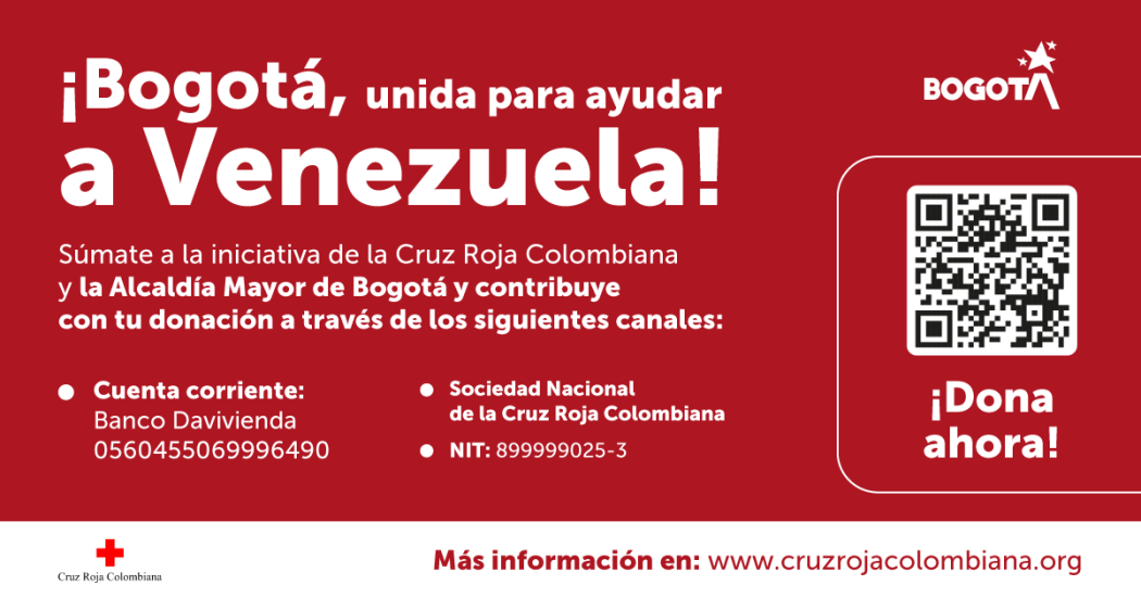 Imagen con texto Bogotá, unida por Venezuela.