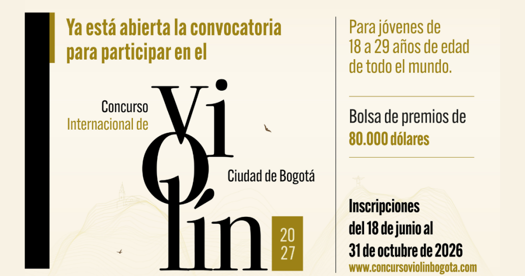 Imagen del cartel promocional del Concurso que se realizará en Bogotá en 2027.
