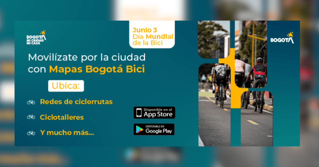 Imagen de la pieza gráfica de Catastro Bogotá que promociona Mapas Bogotá Bici