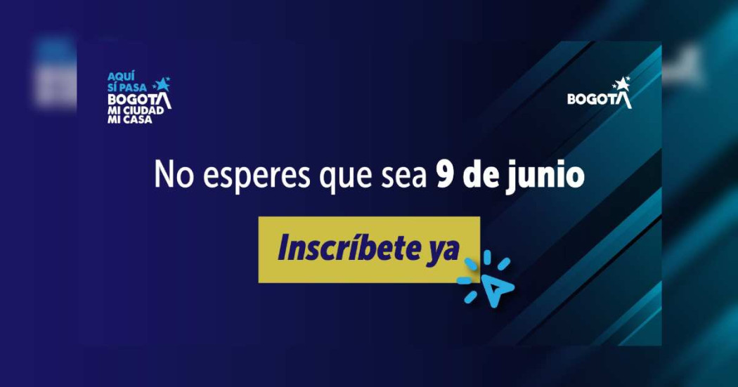 Imagen gráfica con el texto: No esperes que sea 9 de junio inscríbete ya