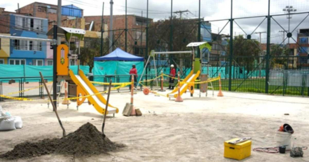 Foto que muestra un parque que está en construcción