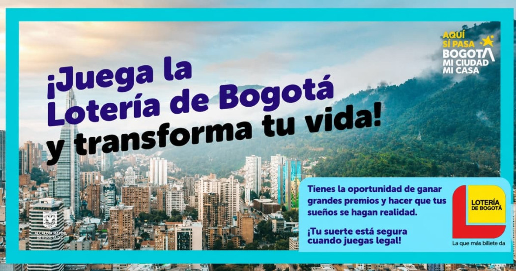 Pieza gráfica de la Lotería de Bogotá.