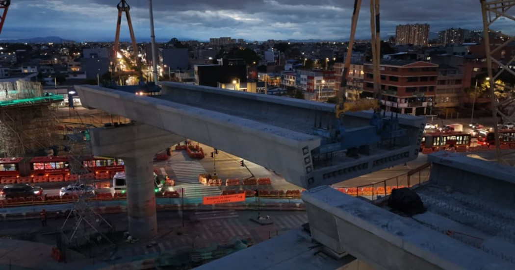 Foto de la instalación vano 511 del Metro de Bogotá en la avenida NQS con calle Octava sur.