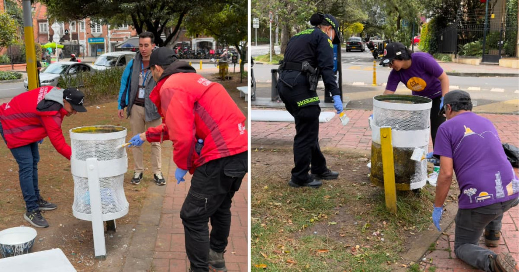 Fotos de la jornada embellecimiento en el parque Marconi de Bogotá.