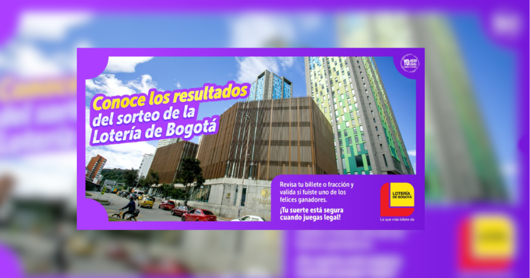Imagen de la pieza gráfica que promociona el sorteo de la Lotería de Bogotá 