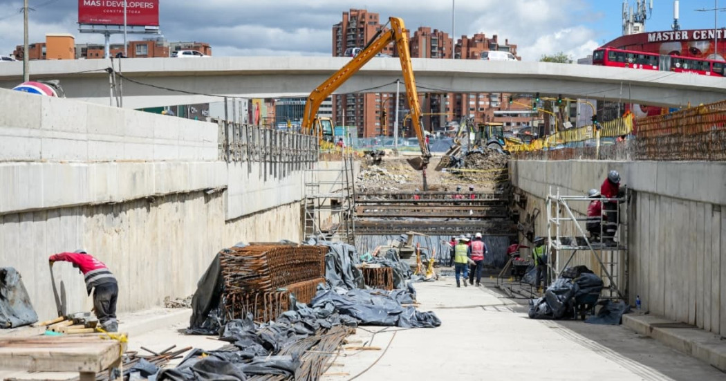 Paso deprimido calle 100 con avenida Suba Bogotá logra avance de 72 %