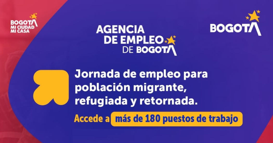 Foto de la Feria de Empleo para migrantes en Bogotá el viernes 24 julio de 2026.