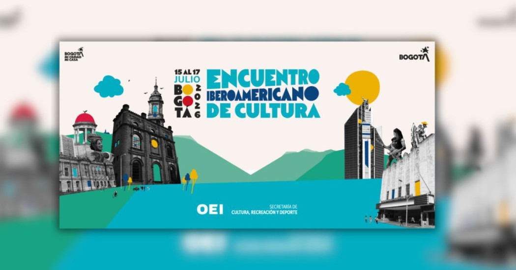 Imagen afiche oficial en letras 'Encuentro Iberoamericano de Cultura'