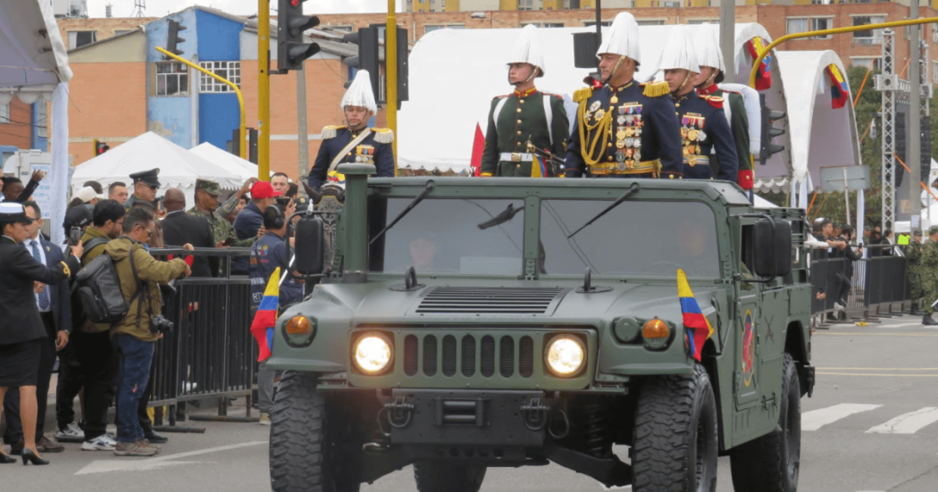 Militares durante el desfile del 20 de julio en Bogotá.
