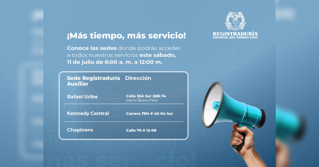Pieza gráfica sobre información de los horarios extendidos