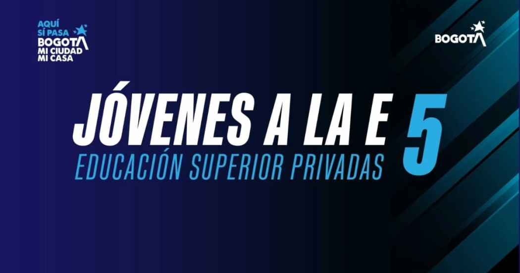 Imagen gráfica con el texto: Jóvenes a la E-5 educación superior privadas