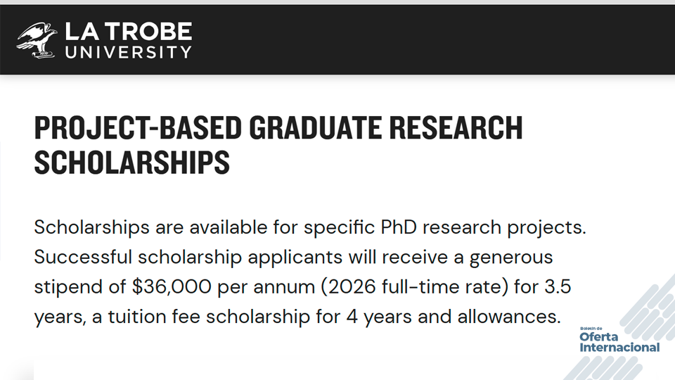 Becas de doctorado para investigar en La Trobe University