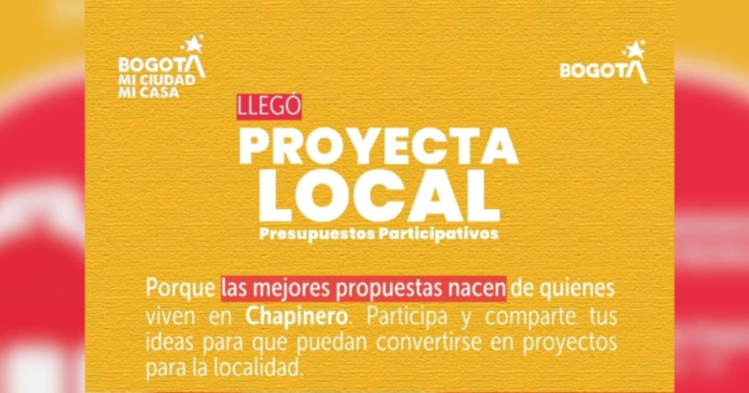 Imagen de la apertura de la convocatoria para Proyecta Local 2026 en Chapinero Bogotá.