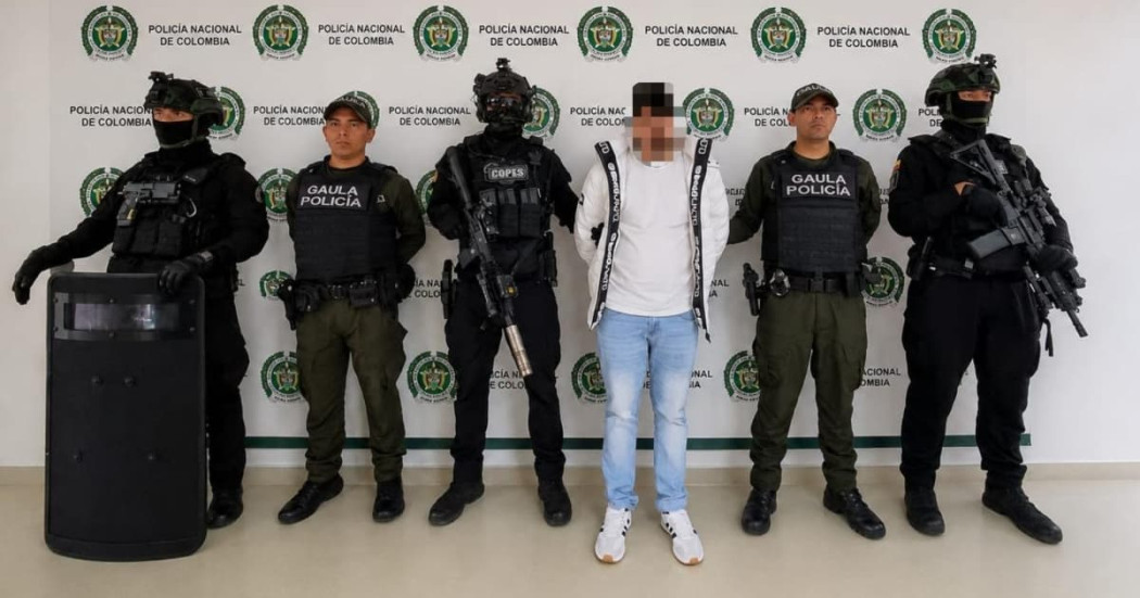 Foto de la captura en Bogotá de alias 'Luis Páez', cabecilla del 'Tren de Aragua'.