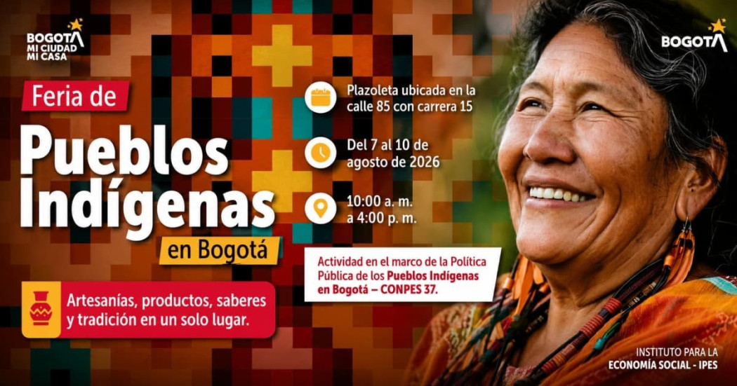 Foto de la Feria Emprendimiento de vendedores informales indígenas en Bogotá.