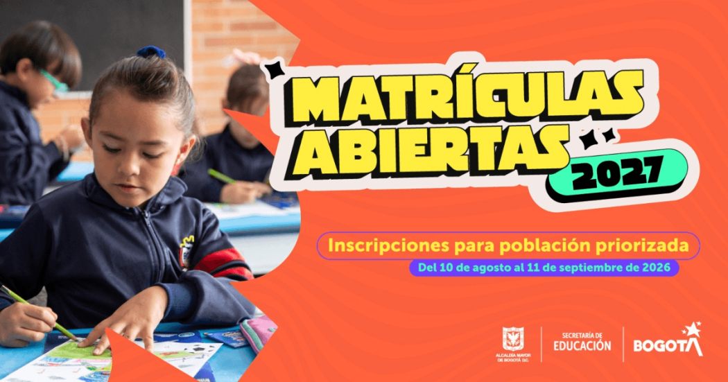 Imagen gráfica con el texto: matrículas abiertas 2027 