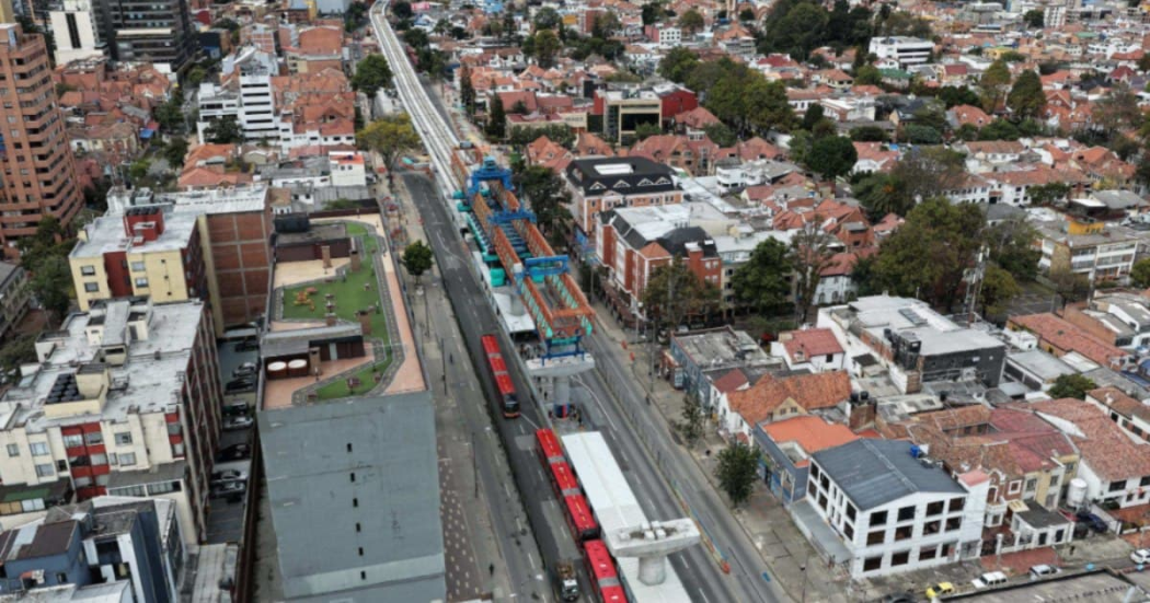 Foto de un frente de obra del Metro Bogotá