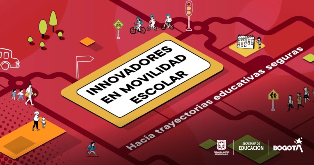 Imagen gráfica con el texto: innovadores en movilidad escolar 