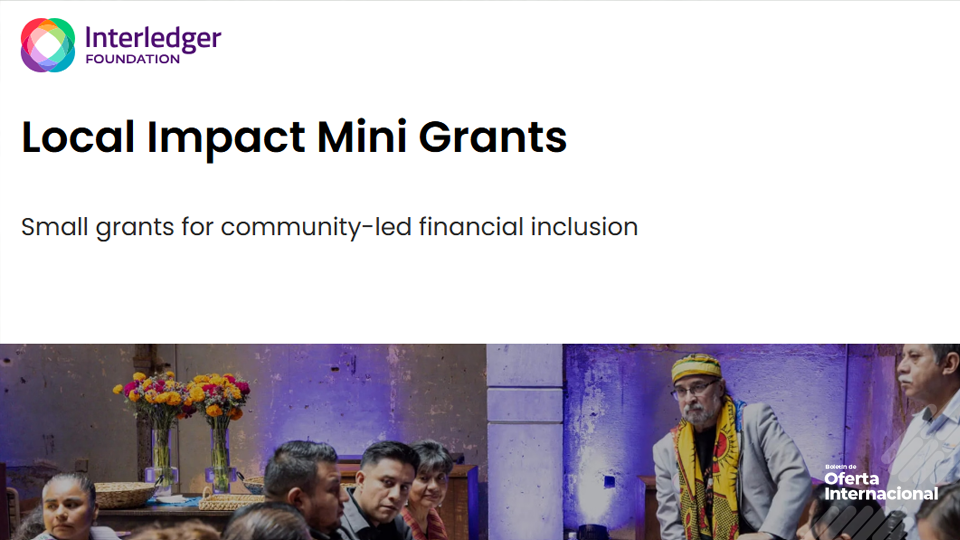 Financiación para proyectos comunitarios de inclusión financiera